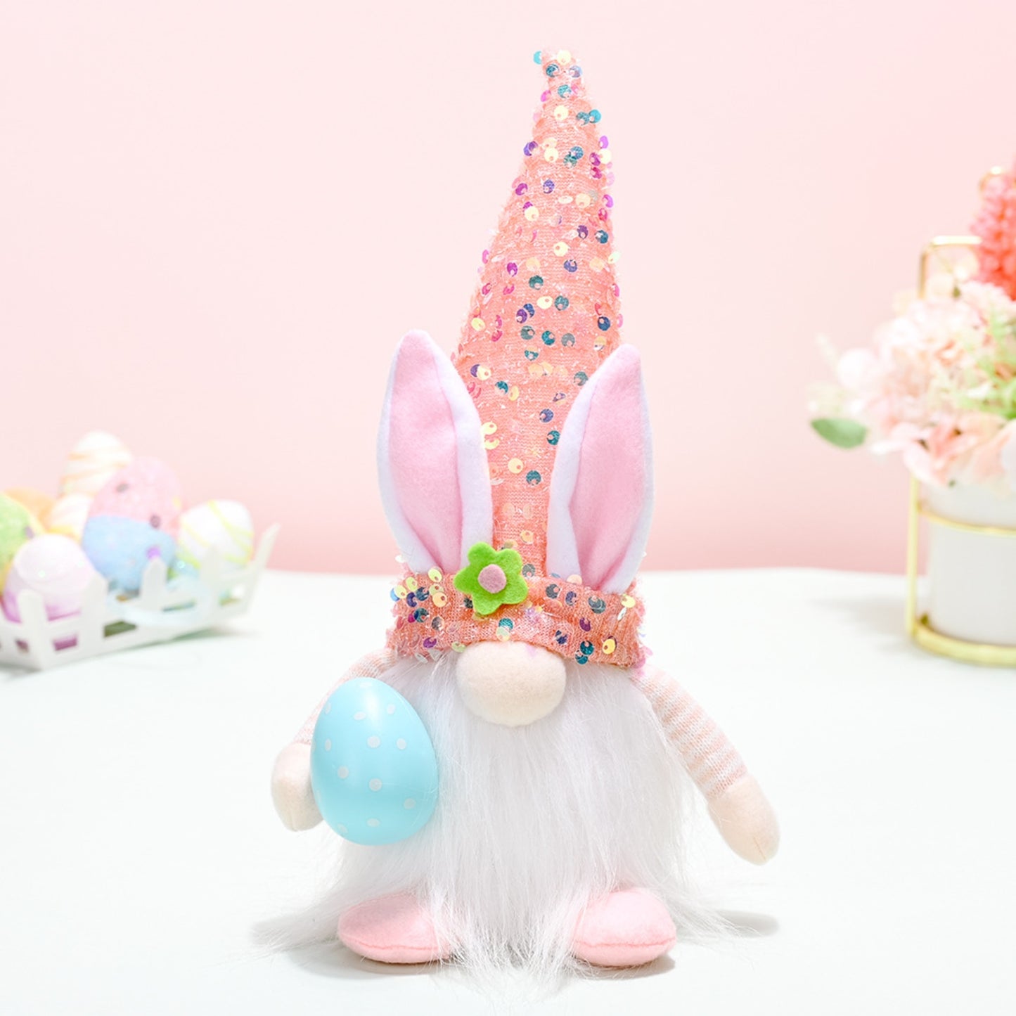 Easter Sequin Pointed Hat Faceless Gnome