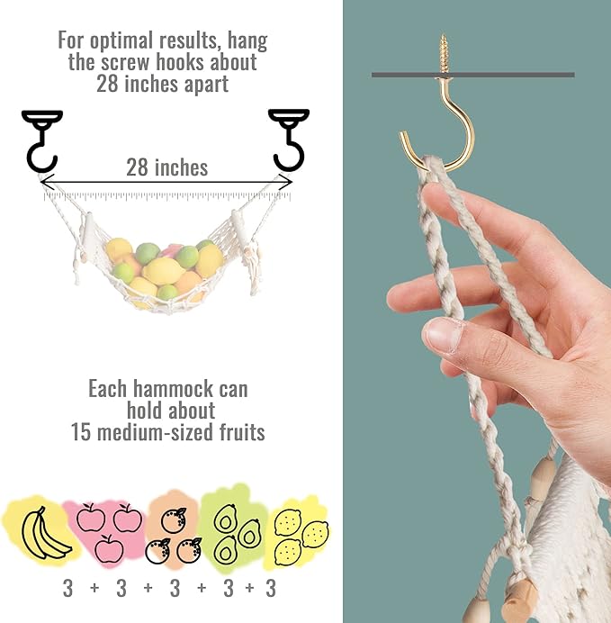 Macramé Fruit Hammock by Kiki's Living