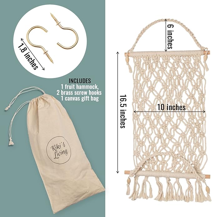 Macramé Fruit Hammock by Kiki's Living